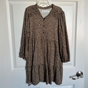 Zara Kids  Black and Cream Long Sleeve Dress